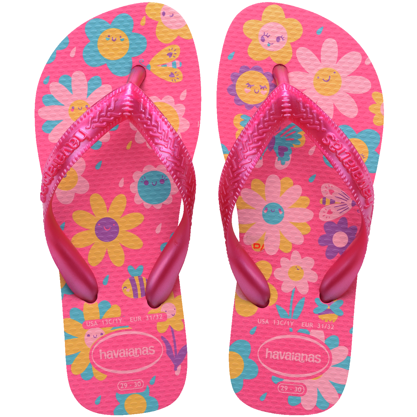 Chinelo Infantil Flores Moranguinhos: Conforto Rosa Flux para Meninas