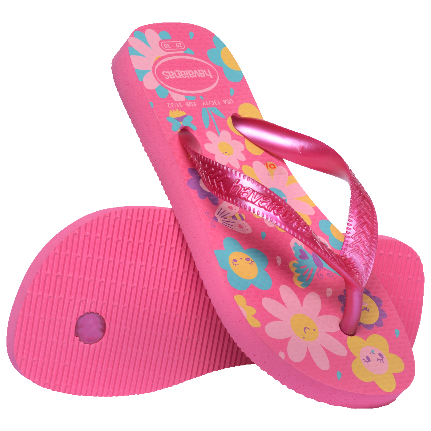 Chinelo Infantil Flores Moranguinhos: Conforto Rosa Flux para Meninas
