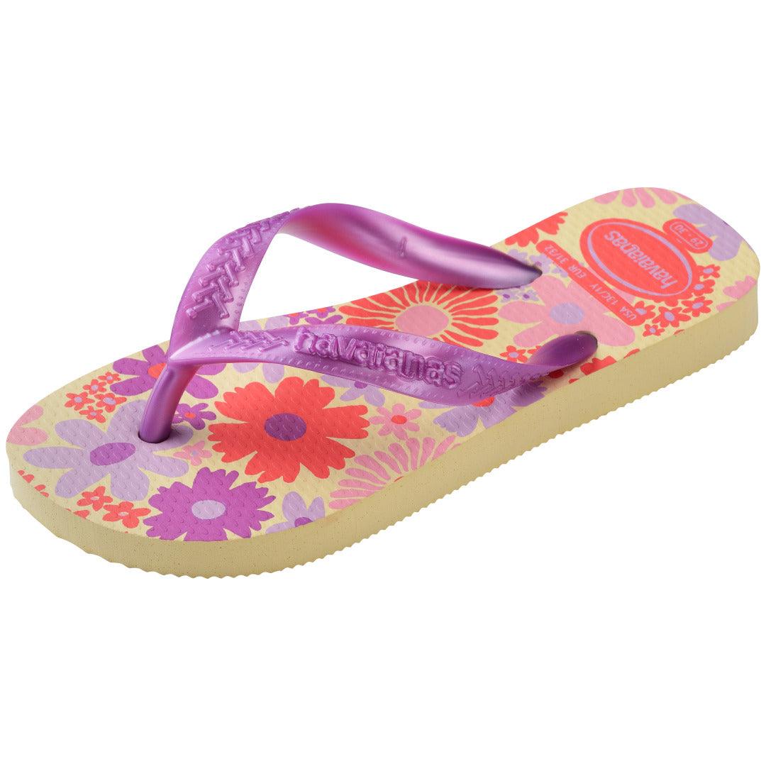Chinelo Infantil Flores Buttercream: Conforto e Estilo Floral para Crianças