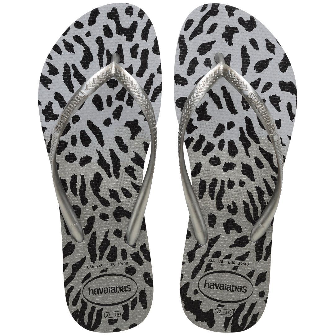 Chinelo Slim Animals Estampa Onça Elegante Delicadeza Conforto Verão Feminino