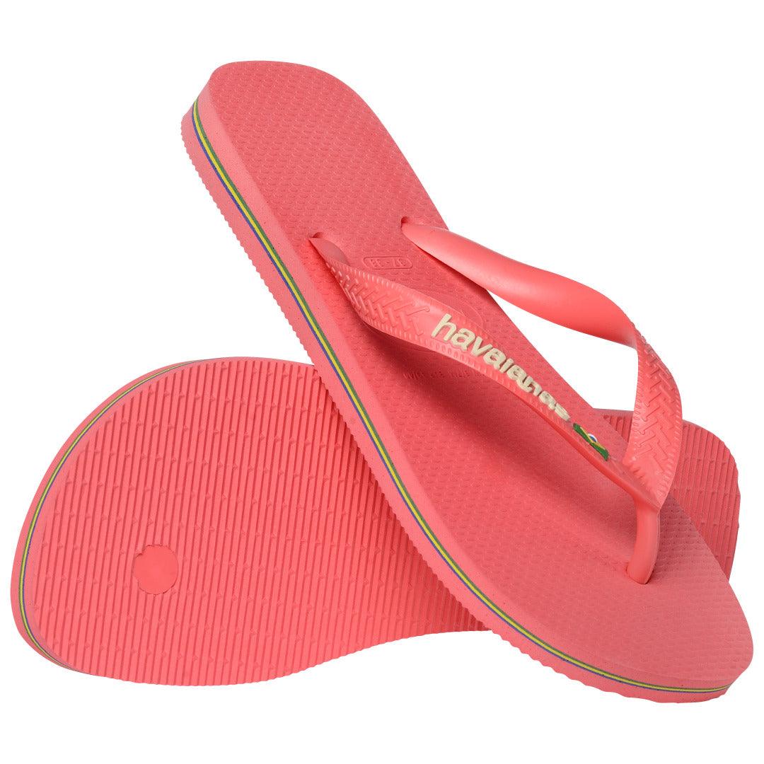 Chinelo Brasil Logo Coral Tropical Confortável Estiloso Verão Durável Icônico
