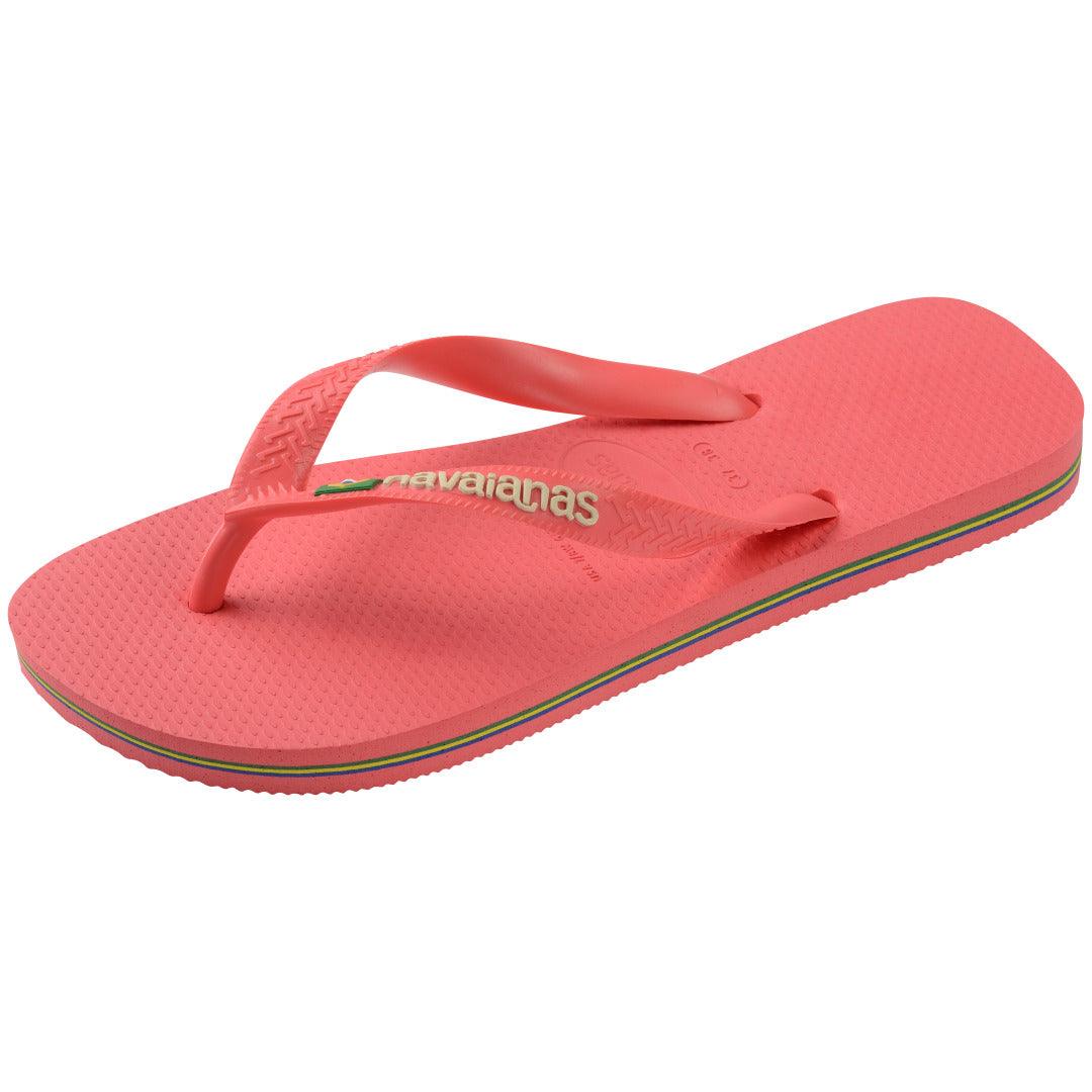 Chinelo Brasil Logo Coral Tropical Confortável Estiloso Verão Durável Icônico
