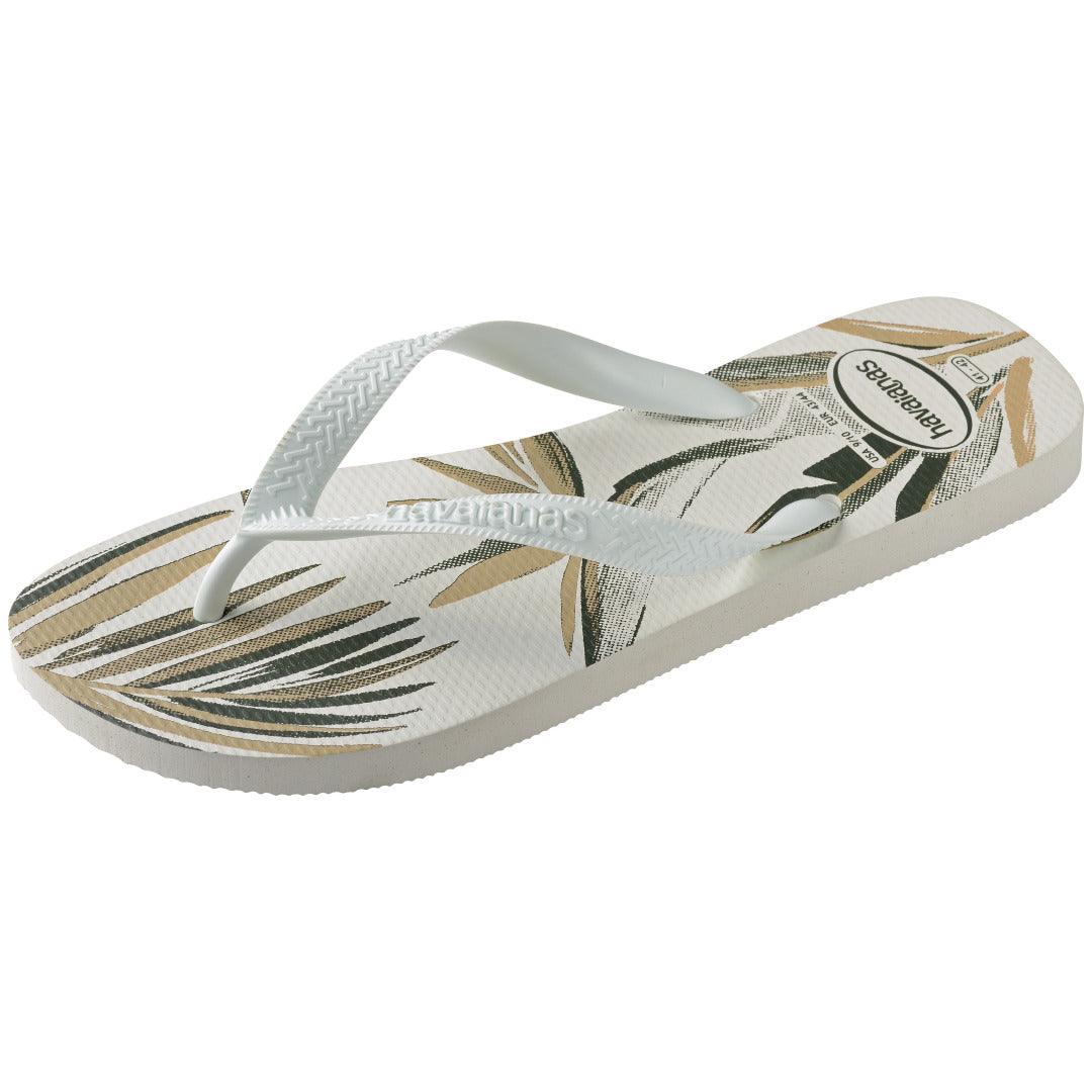 Chinelo Aloha Branco Tropical Confortável Verão Praia Casual Original