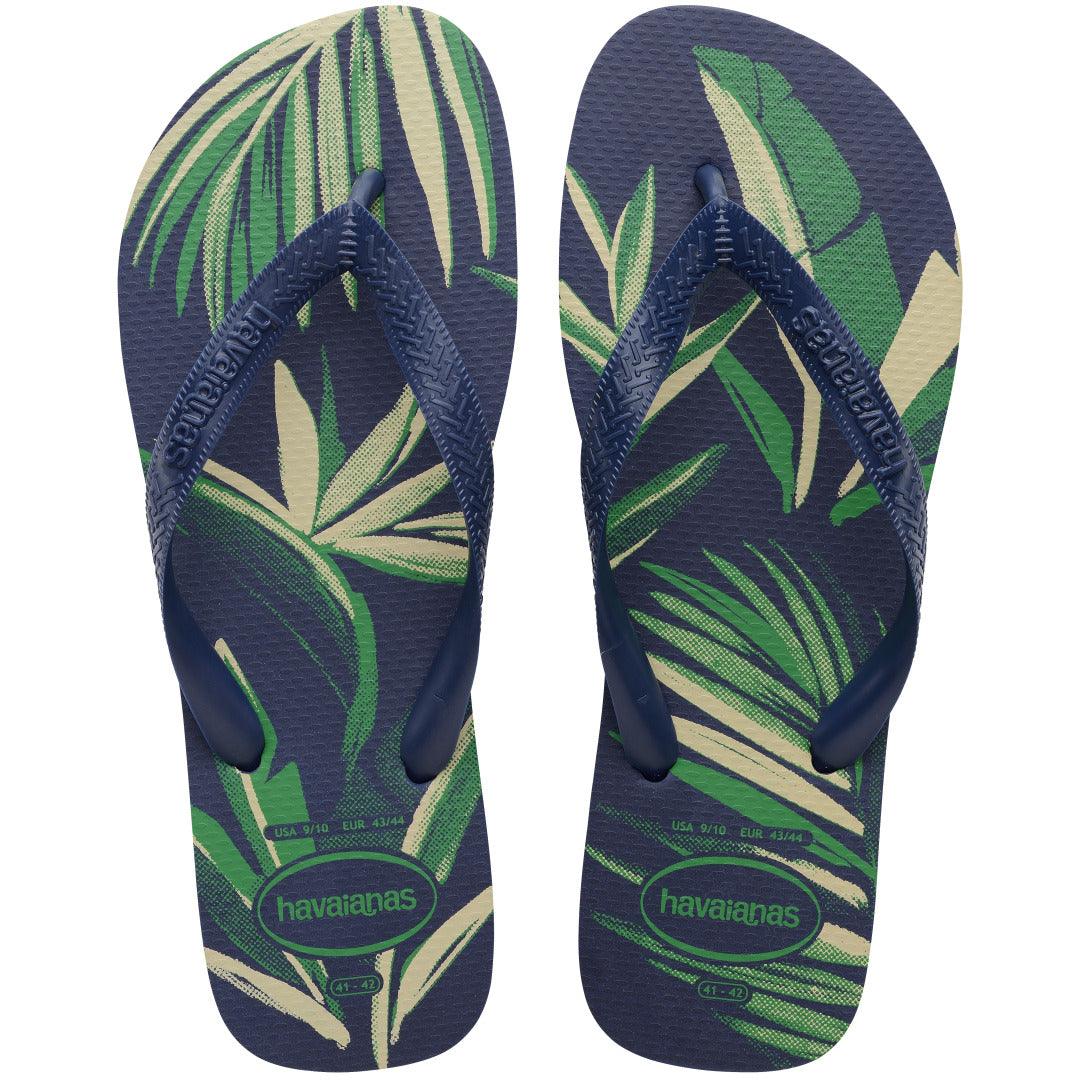 Chinelo Aloha Unissex Tropical Confortável Azul Marinho Estilo Verão Praia