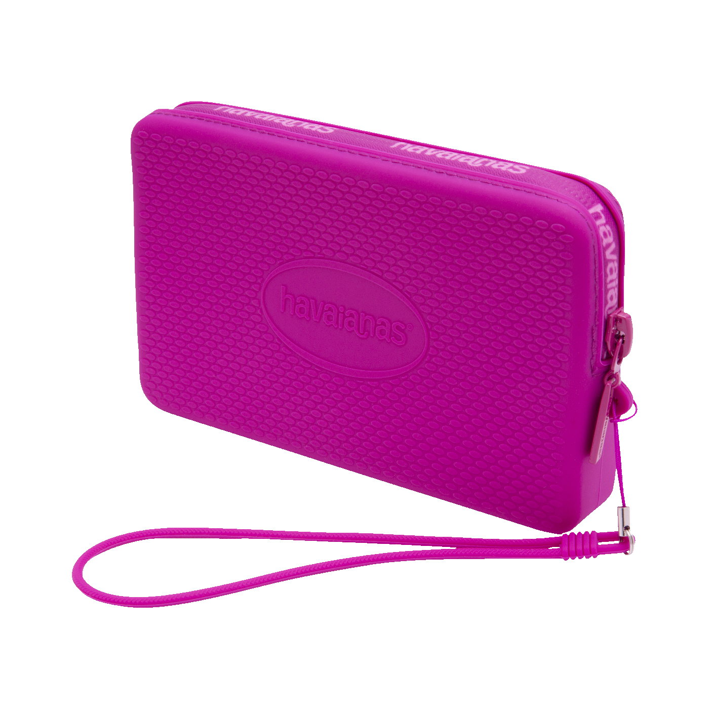 Mini Bag Logo Silicone Versátil com Zíper e Alça de Pulso