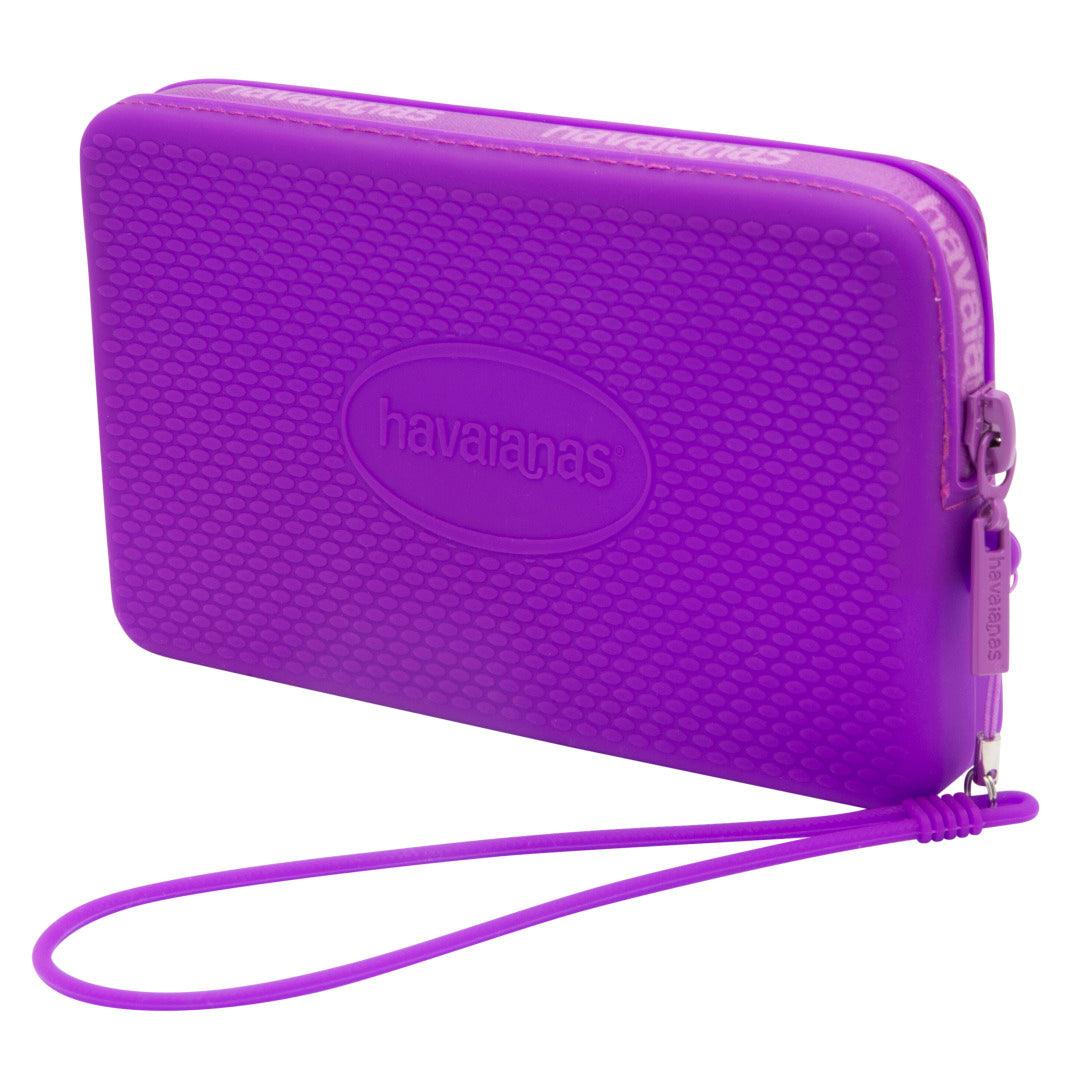 Mini Bolsa Logo Silicone Roxo Betta Versátil Carteira Necessaire Praia
