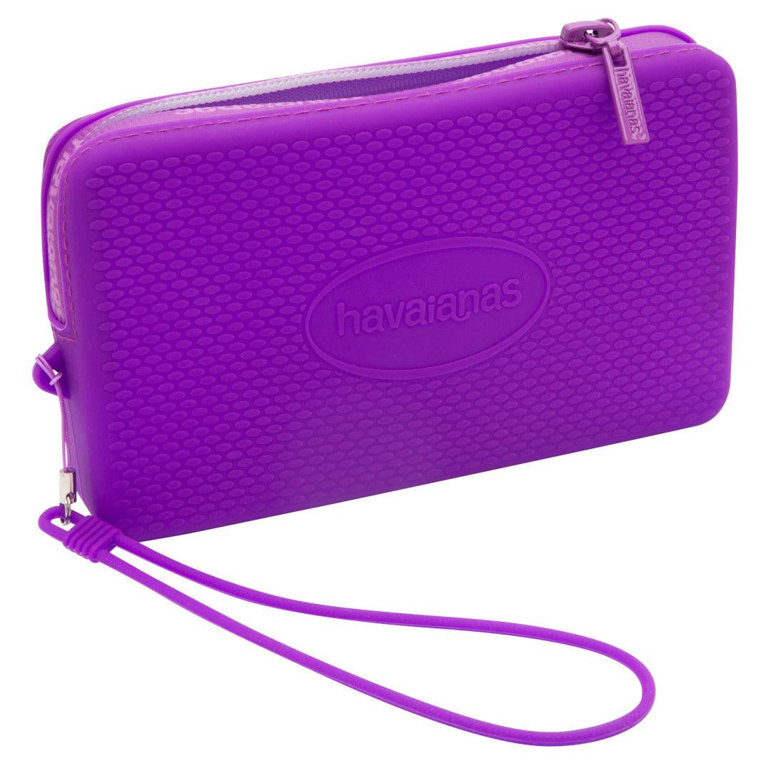 Mini Bolsa Logo Silicone Roxo Betta Versátil Carteira Necessaire Praia