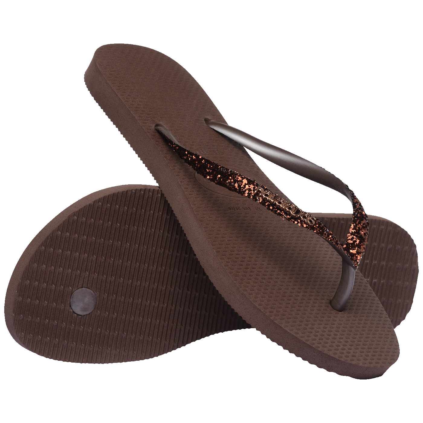 Chinelo Slim Glitter II Feminino com Tiras Brilhantes e Glitter Puro