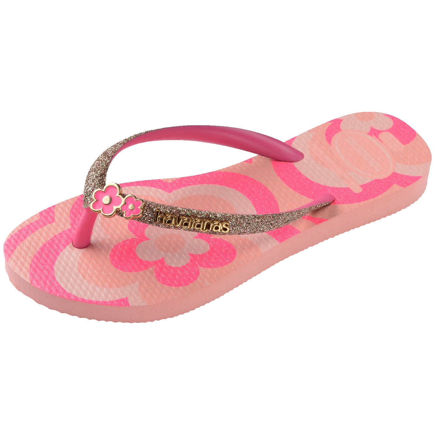 Chinelo Infantil Slim Glitter II Rosa Flux Brilhante Confortável Meninas