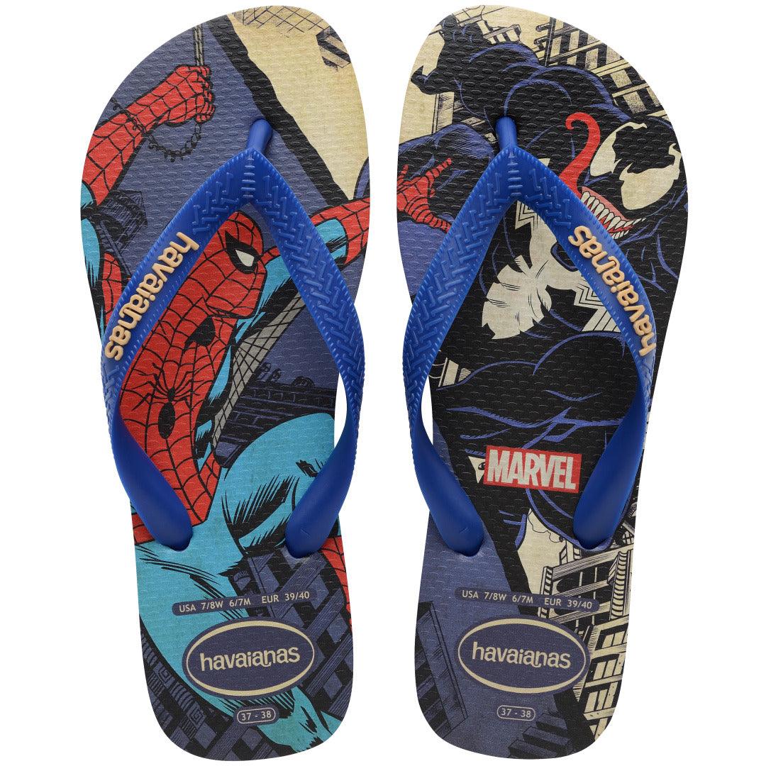 Chinelo Top Marvel Classics Confortável, Estampa Vintage Super-Heróis, Tiras Grossas