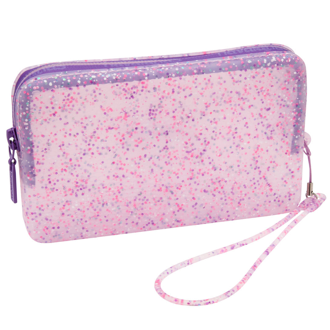 Mini Bag Super Glitter Roxo Transparente: Brilho e Estilo para Carregar