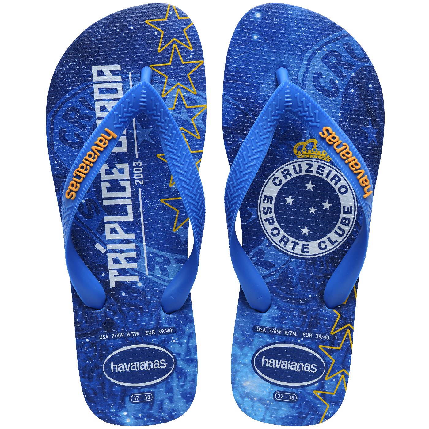 Chinelo Top Times Cruzeiro Oficial Confortável Estiloso Antiderrapante Azul Brilhante