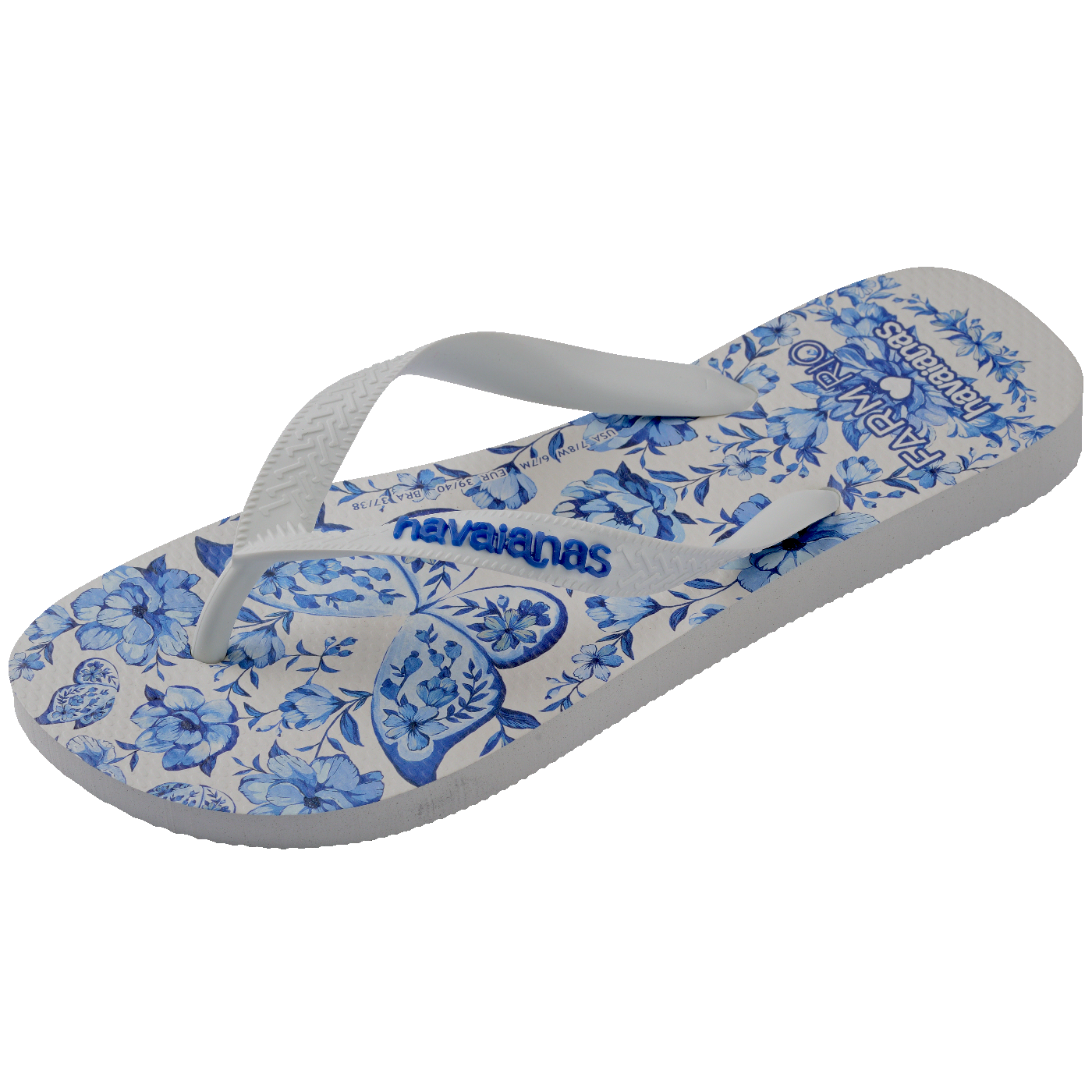 Chinelo Farm Jardim de Porcelana Feminino Conforto Estilo Verão Estampado Floral Exclusivo