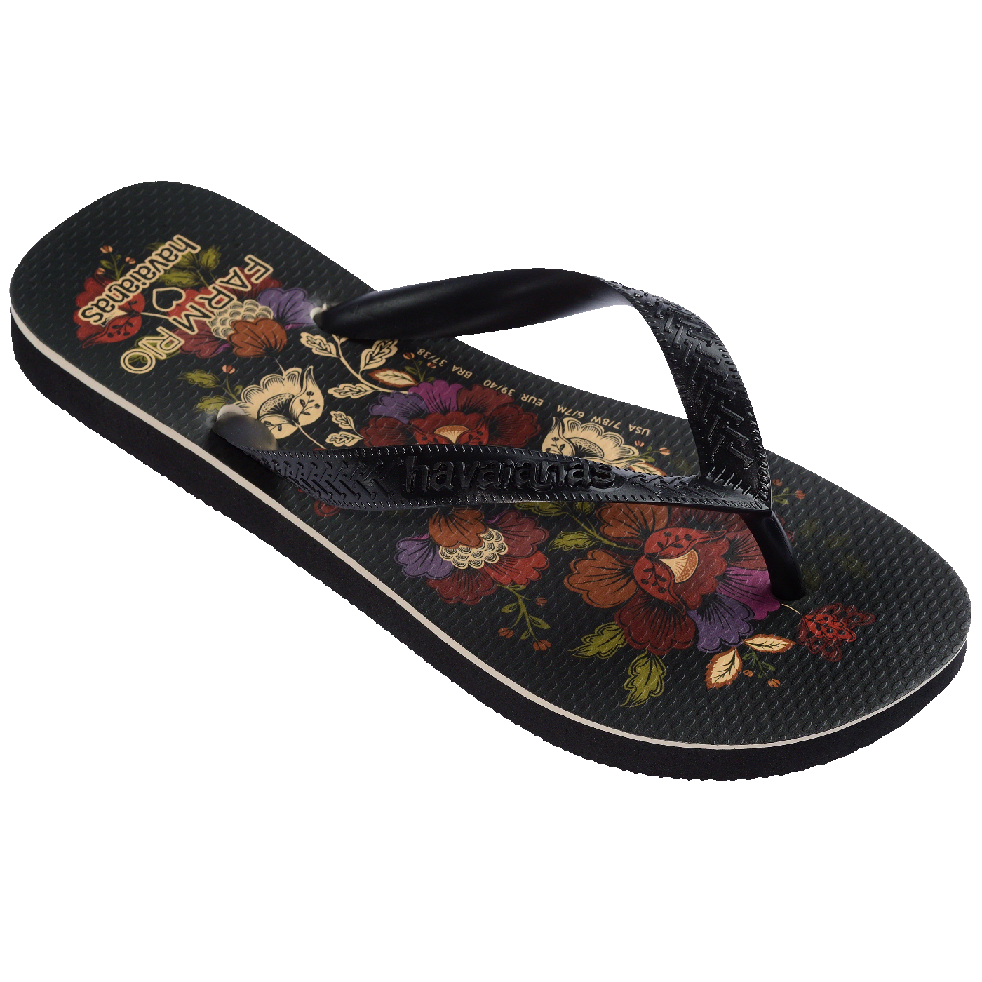 Chinelo Farm Flor de Fita Feminino Estiloso Conforto Verão Tropical