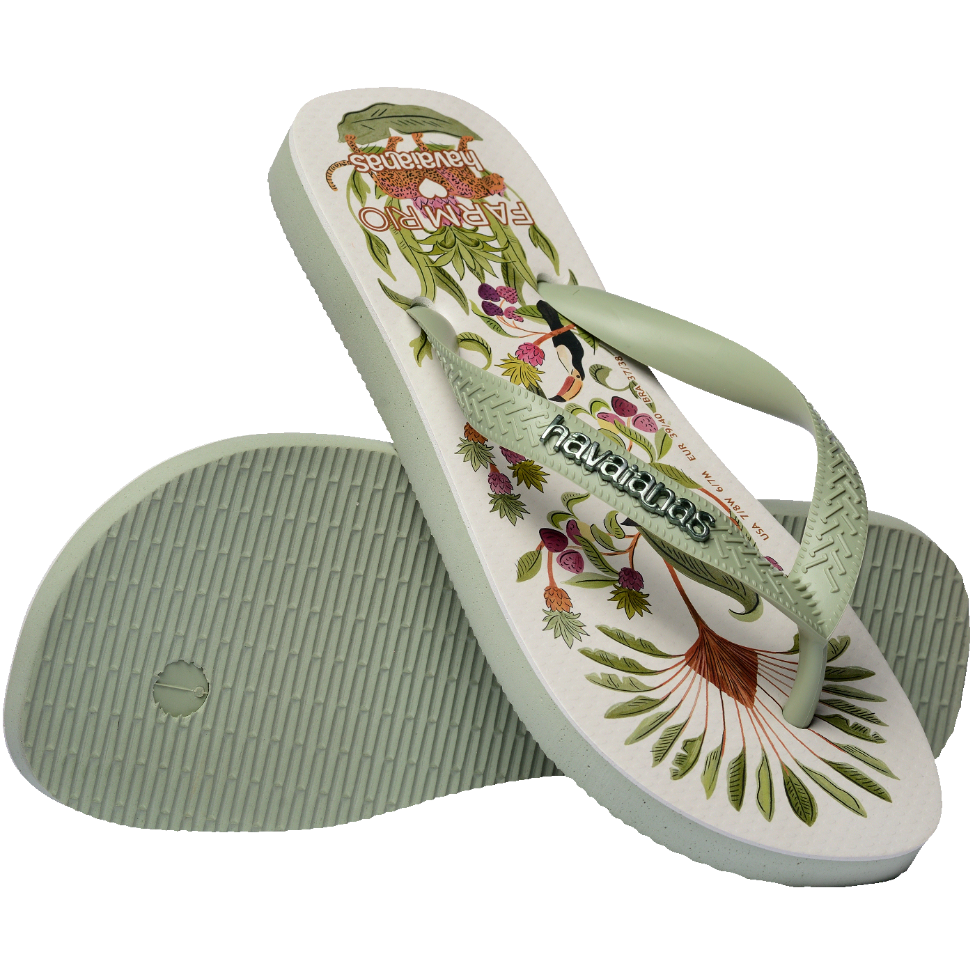 Chinelo Farm Floresta Doce Feminino, Conforto Vibrante para Verão, Estampa Exclusiva