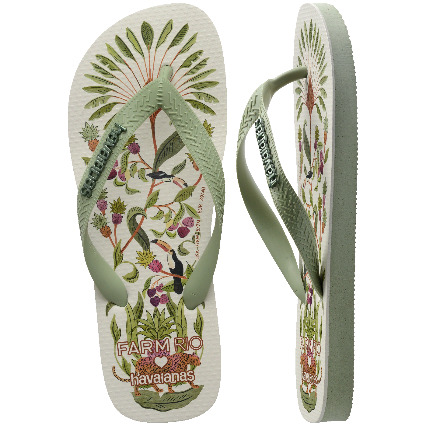Chinelo Farm Floresta Doce Feminino, Conforto Vibrante para Verão, Estampa Exclusiva