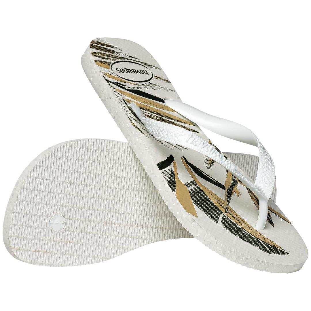 Chinelo  Aloha Branco Tropical Confortável Verão Praia Casual Original