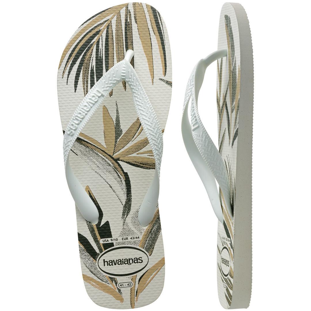 Chinelo  Aloha Branco Tropical Confortável Verão Praia Casual Original