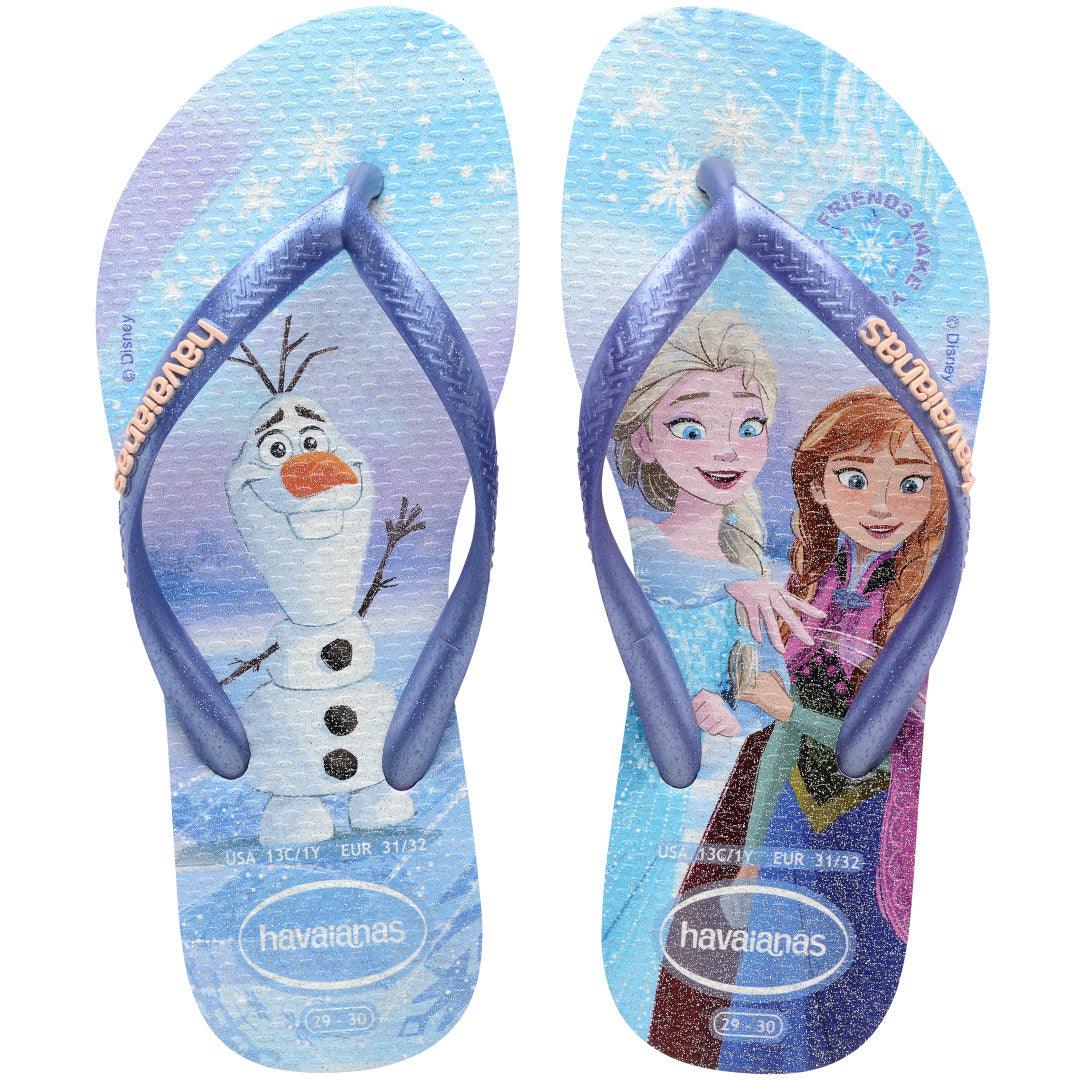 Chinelo  Infantil Slim Princesas Disney Roxo Glitter Conforto Meninas