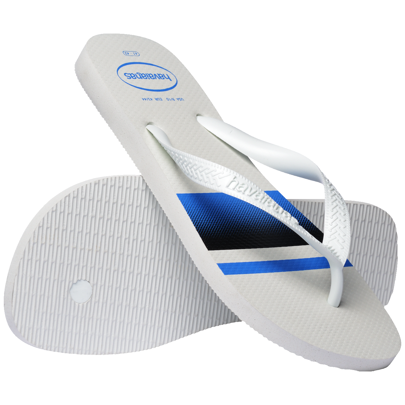 Chinelo  Top Basic Branco Unissex Conforto Clássico Tiras Largas Antiderrapante