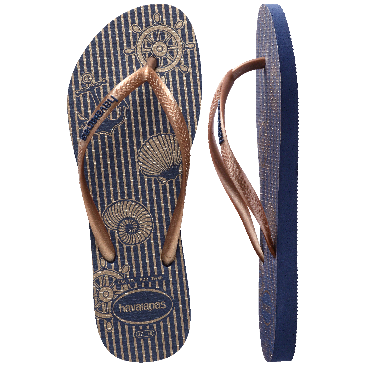 Slim Náutico: Chinelo Feminino Estiloso Listrado Confortável para Verão Praia