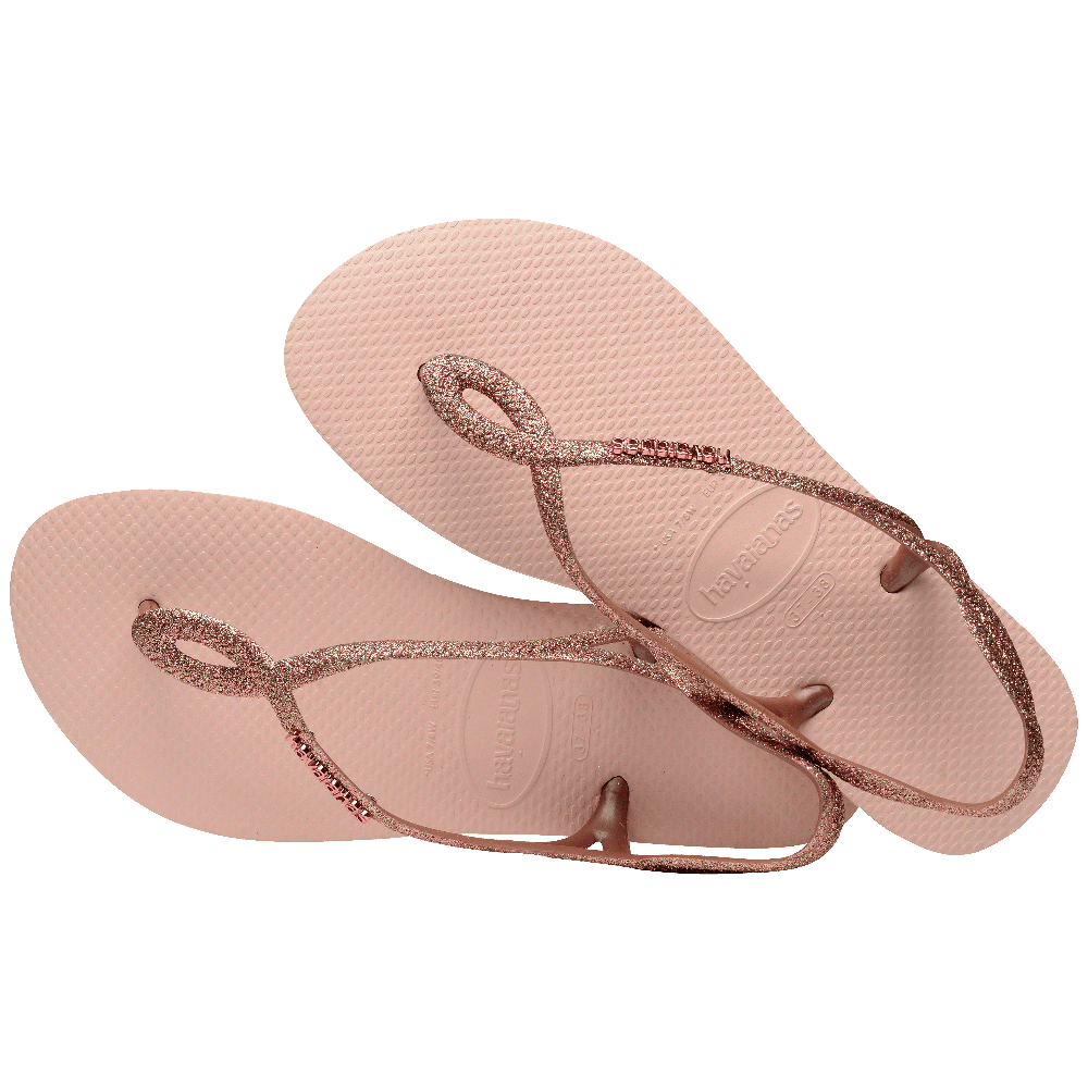 Rasteirinha  Luna Premium Glitter Rosa Ballet: Conforto Tiras Cruzadas Estilo