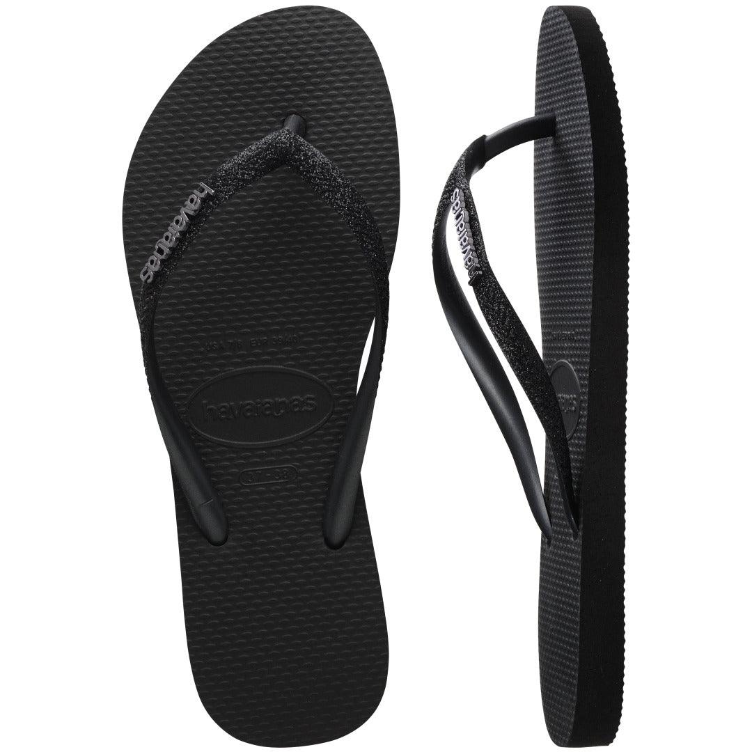 Chinelo  Slim Glitter II Preto: Conforto Brilhante e Estilo Moderno