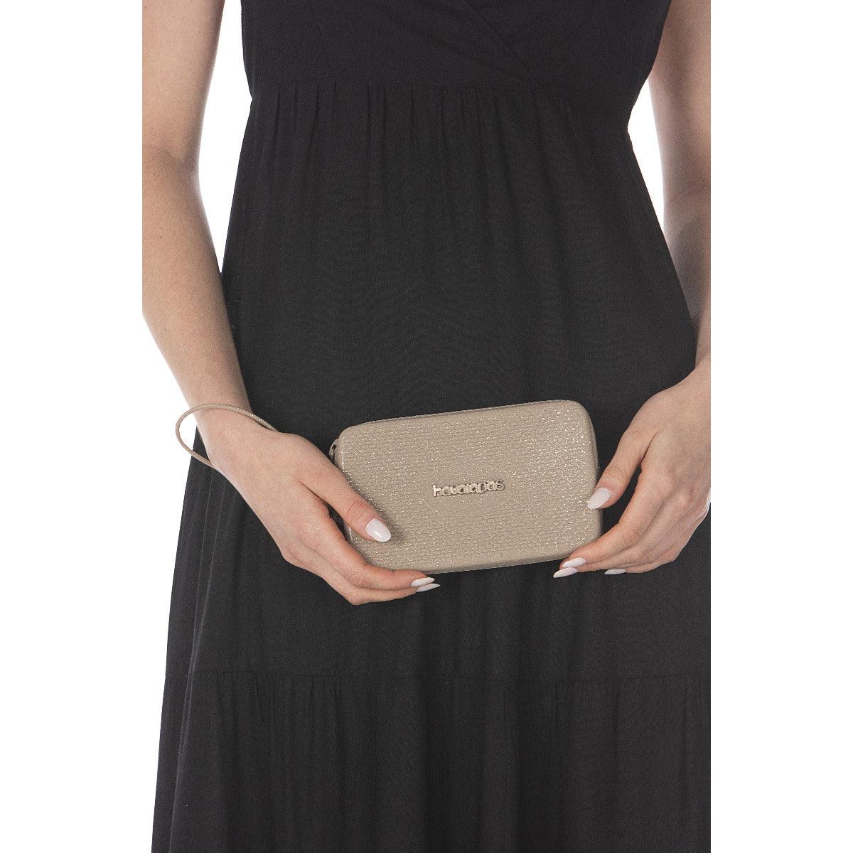 Mini Bolsa  Glitter Dourada Elegante Compacta Brilhante Acessórios Essenciais