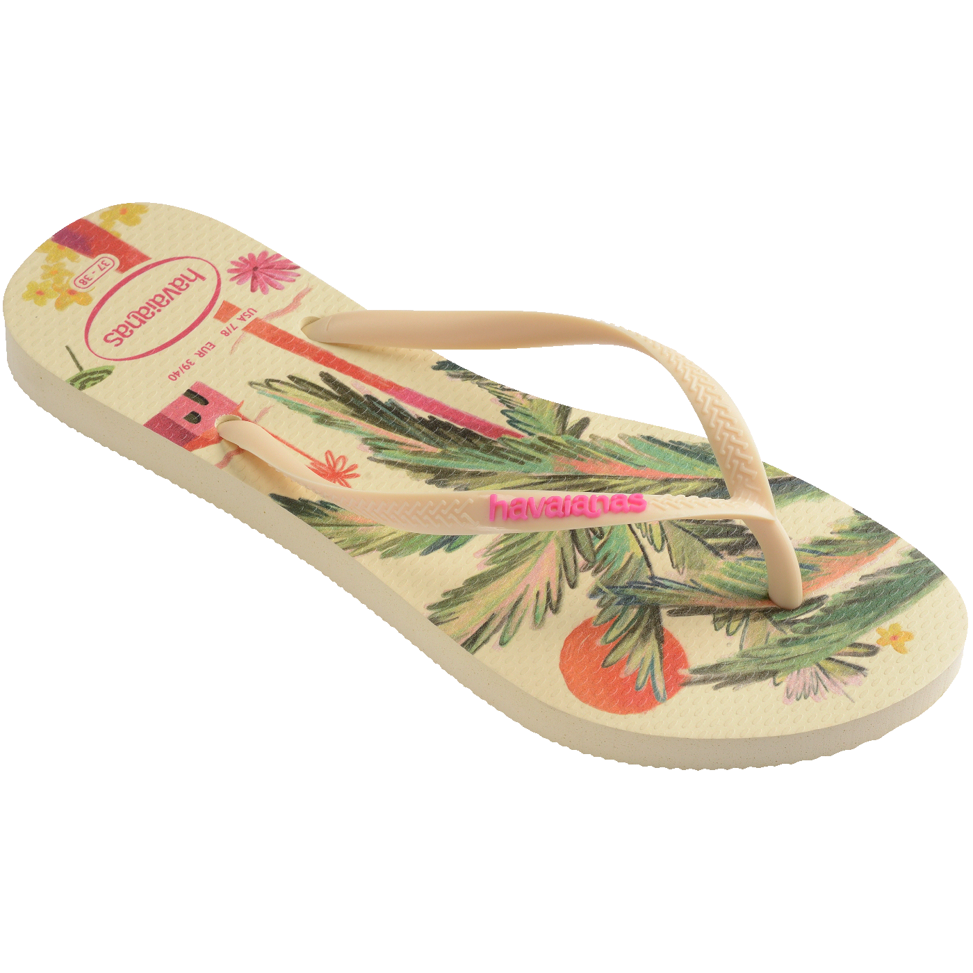 Slim Summer Bliss: Chinelo Feminino Tropical, Leveza e Conforto para o Verão