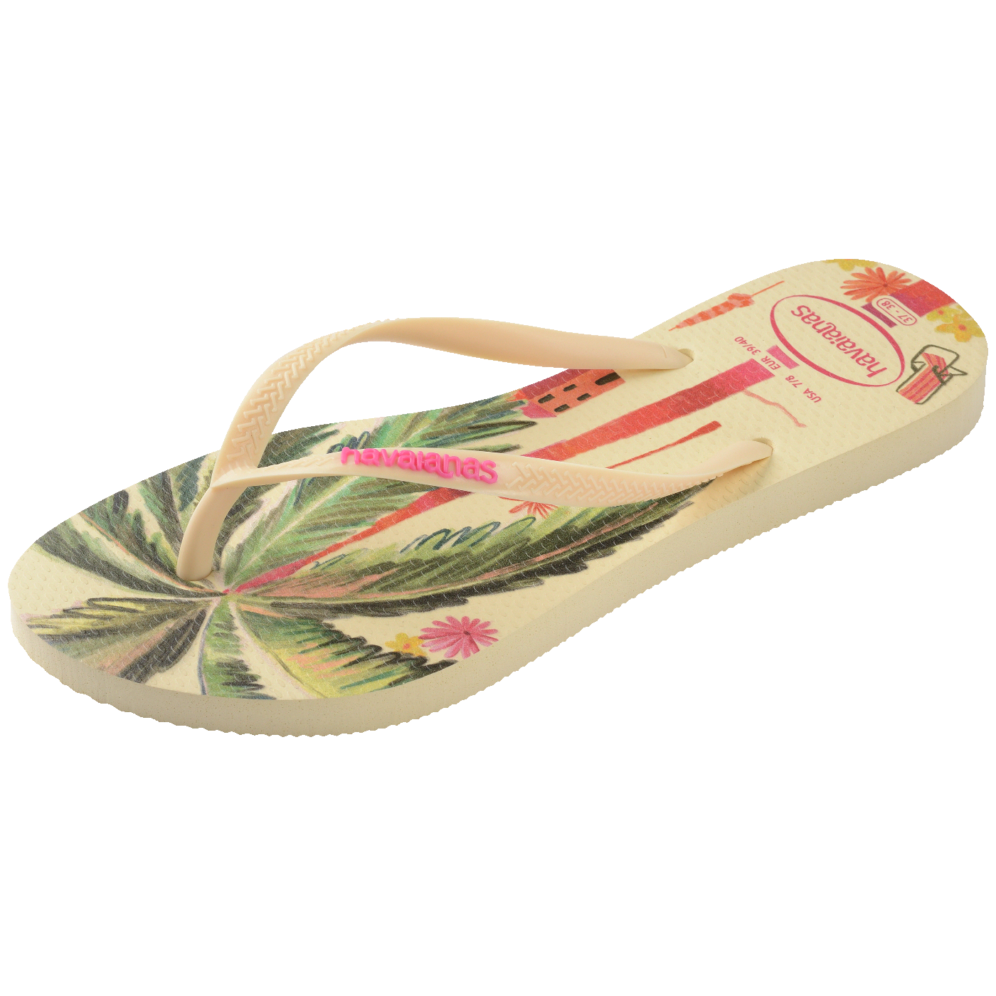 Slim Summer Bliss: Chinelo Feminino Tropical, Leveza e Conforto para o Verão